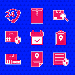 set calendar with check mark document tracking vector image
