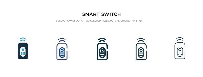 Smart switch icon in different style two colored vector