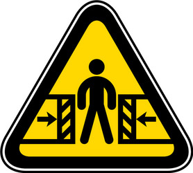 Triangular warning hazard symbol vector