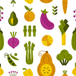 vegetables geometrical colourful seamless pattern vector image