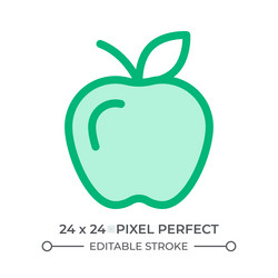 apple with leaf duotone color ui icon vector image