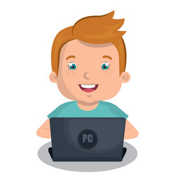 children using computer design vector image