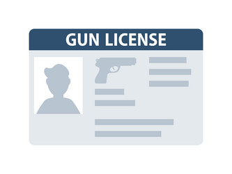 Gun license glyph icon pistol and document Vector Image