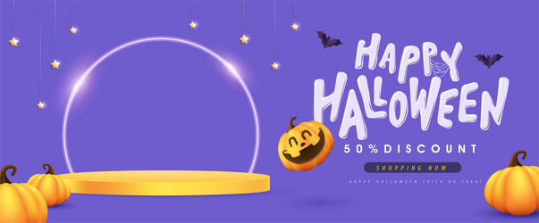 halloween background design with product display vector image