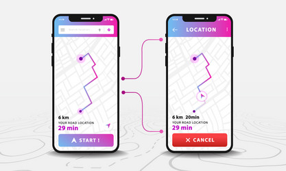 map gps navigation two smartphone apps vector image
