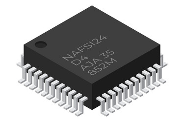 microchip computer electronic component vector image