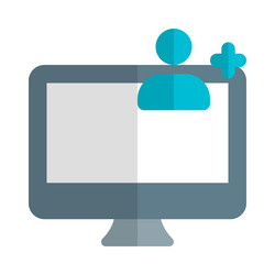 primary computer in workspace controlled by user vector image