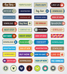 Retro Button Set vector image