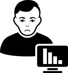 sad stock trader black icon vector image
