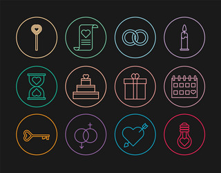 set line heart shape in light bulb calendar vector image