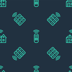 set line smart remote control server and home vector image