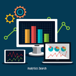 Analitycs search and seo graphic vector