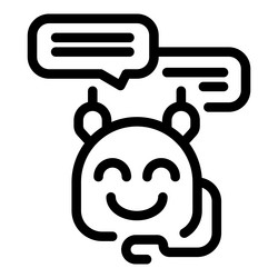 chatbot icon showing happy chat bot having vector image