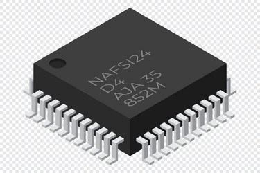 microchip computer electronic component vector image
