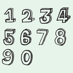 numeral freehand vector