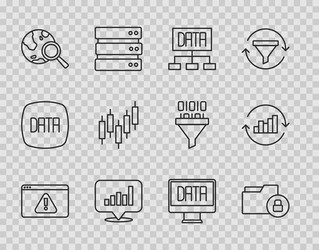 set line browser with exclamation mark folder vector image