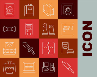 set line fountain pen nib burger binary code vector image
