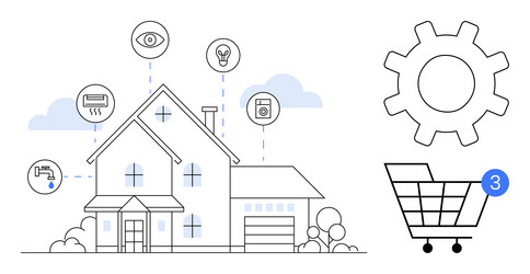 smart home automation system with connectivity vector image