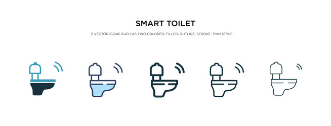 Smart toilet icon in different style two colored vector