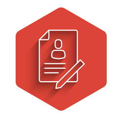 white line document with shield icon isolated vector image