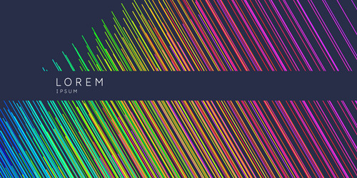 abstract poster with color lines on a dark vector image