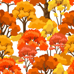 autumn seamless pattern with stylized trees vector image