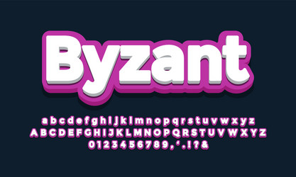 bright purple with white 3d font effect or text vector image
