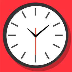 clock icon in flat style timer on color vector image