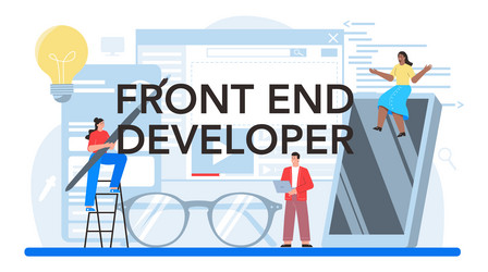 frontend developer typographic header website vector