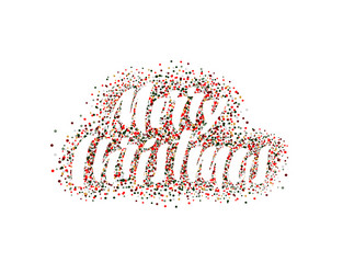 merry christmas inscription calligraphic lettering vector