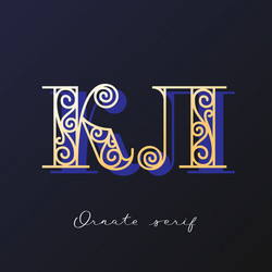 ornate serif typeface Vector Image