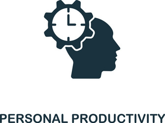 personal productivity icon simple line element vector image