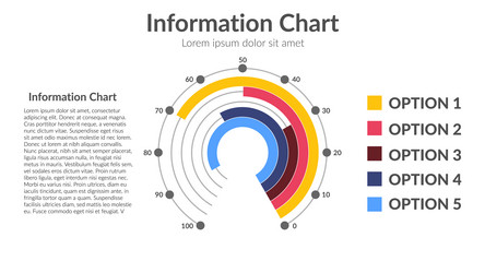 Radial bar infographic element vector