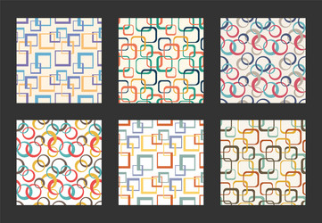 Retro Geometric Pattern Set vector image