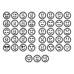set of simple linear smiles with the image vector image