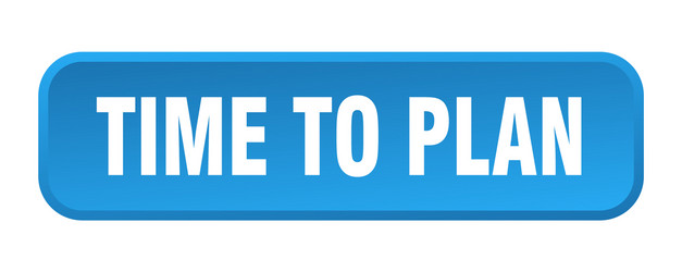 time to plan button square 3d push vector image