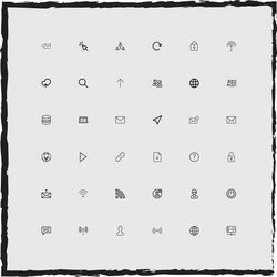 web simple linear icons set vector image