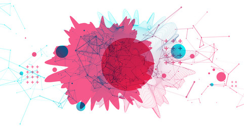 abstract sphere background with plexus effect 3d vector image