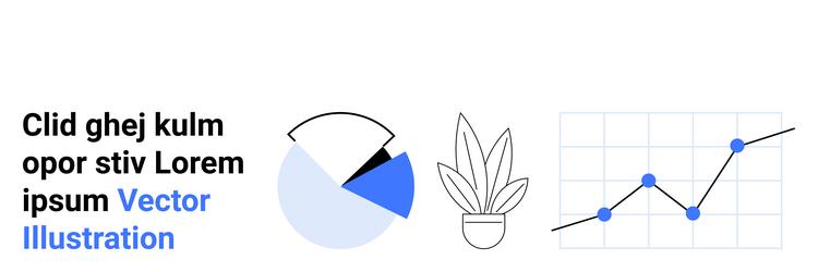 data visualization with pie chart growth line vector image
