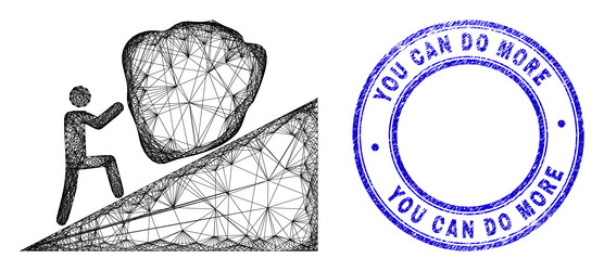 grunge you can do more seal and linear irregular vector image