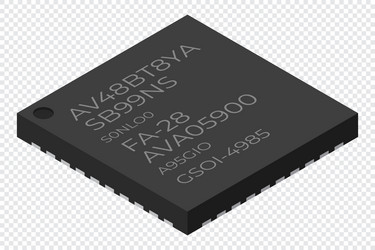 microchip computer electronic component vector image