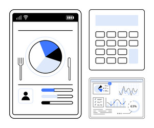mobile app for diet tracking and analytics vector image