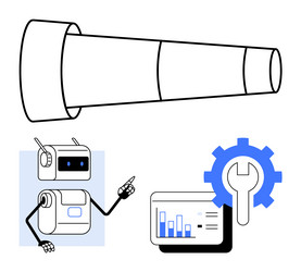 robotic future ai robot pointing towards a growth vector image