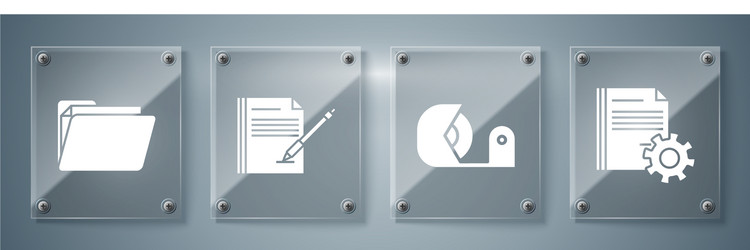 set document settings with gears scotch blank vector image