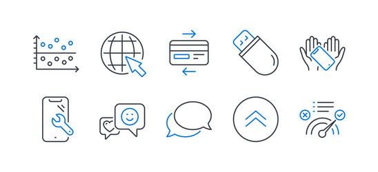 set technology icons such as dot plot usb vector