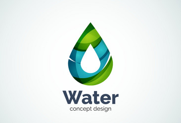 abstract business company water drop logo template vector