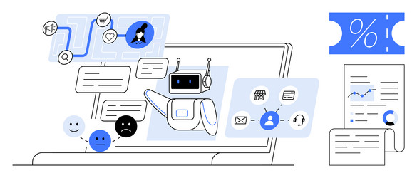 artificial intelligence chatbot engaging vector image