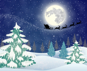 cute snowman on the background of night sky Vector Image