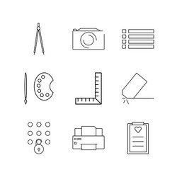 essential linear icon set simple outline icons vector image