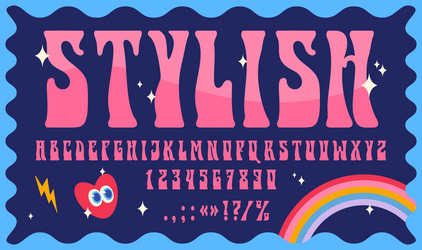 Retro Psychedelic 70s Font - Groovy & Colorful vector image